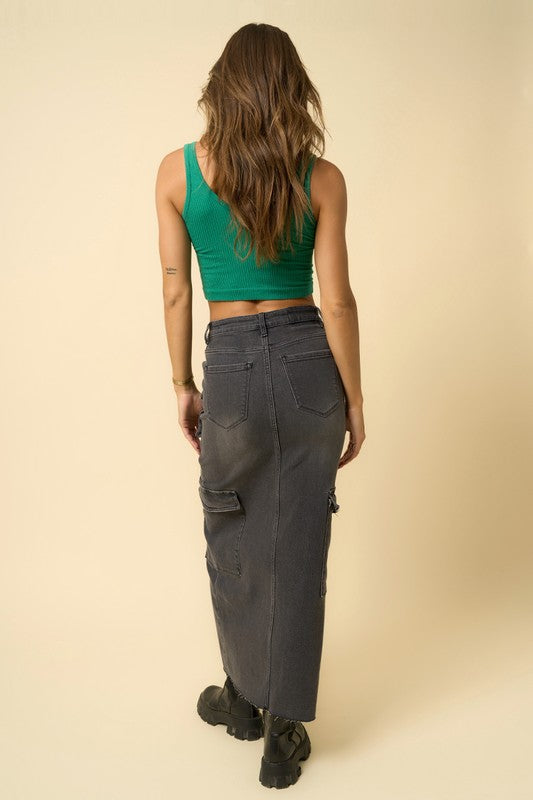 Aventura Super Maxi Cargo Denim Skirt