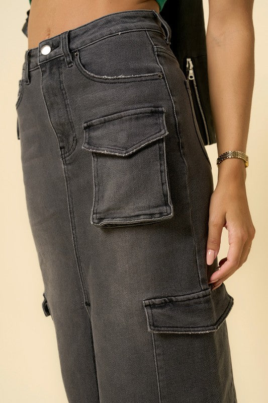 Aventura Super Maxi Cargo Denim Skirt