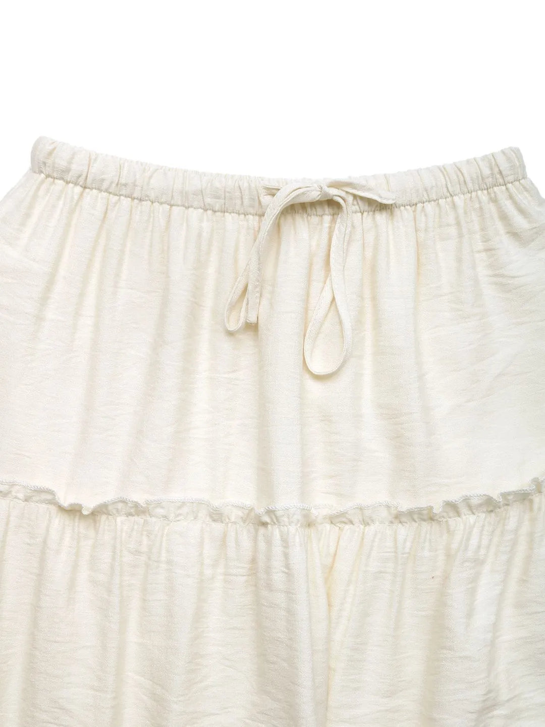 Tiered frill maxi skirt with drawstring waist