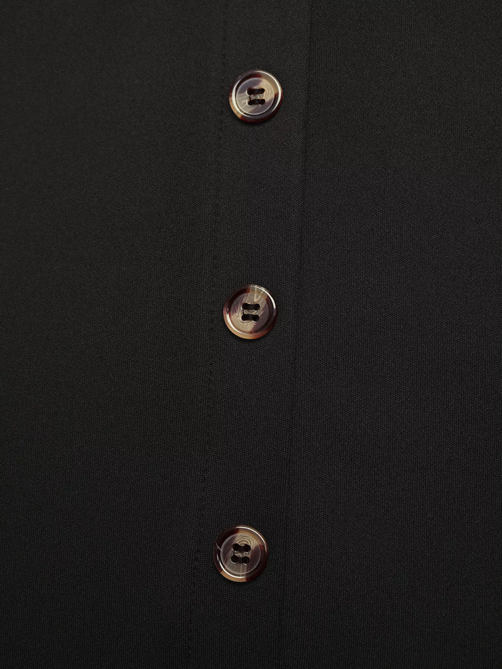 High-rise button-front midi skirt with flap pockets