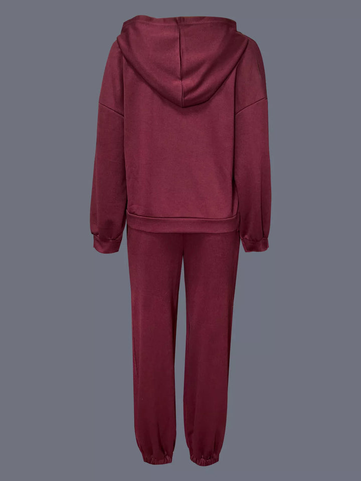 Oversized hoodie and cropped jogger two-piece set