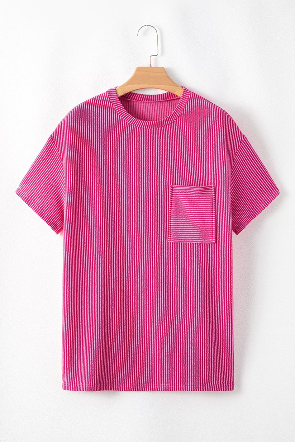 Women Knit Pocketed Loose Fit T Shirt