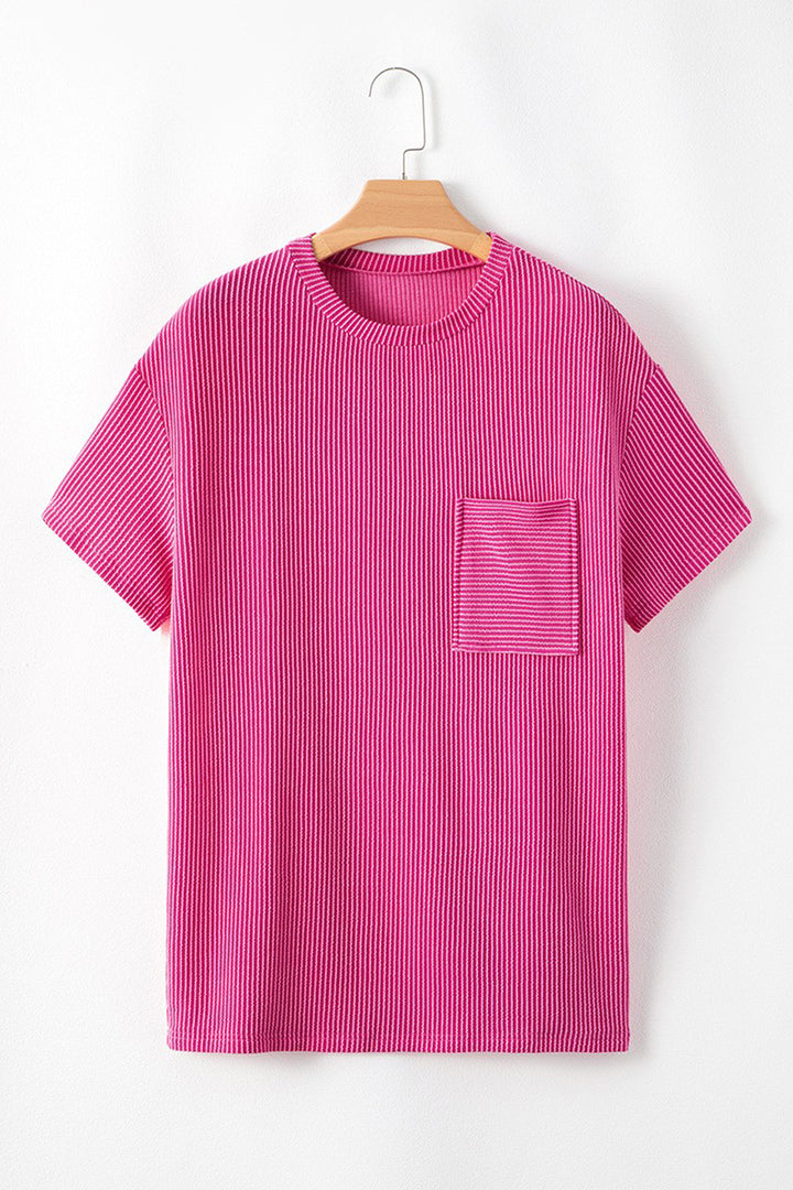 Women Knit Pocketed Loose Fit T Shirt