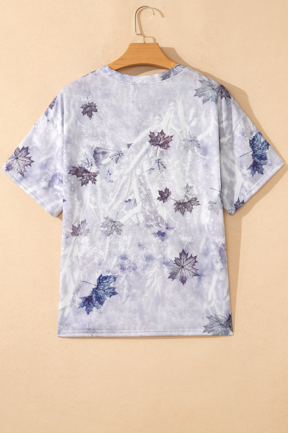 Woodland leaf camo print drop shoulder tunic tee