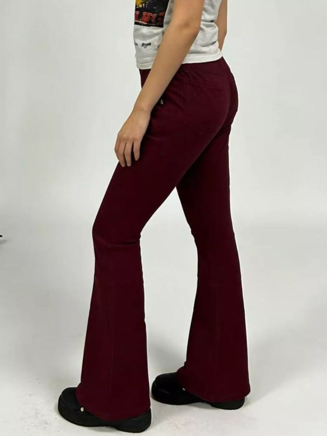 High-rise flare jeans with faded whiskering