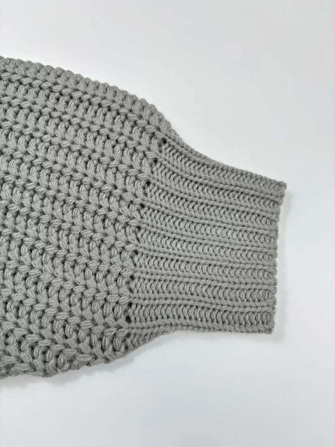 Chunky waffle knit turtleneck sweater with balloon sleeves