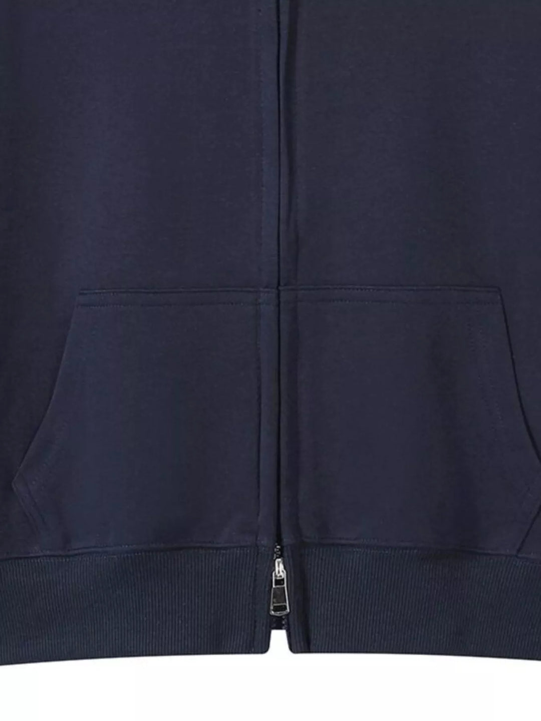 Zip-up hoodie with front pockets and ribbed cuffs