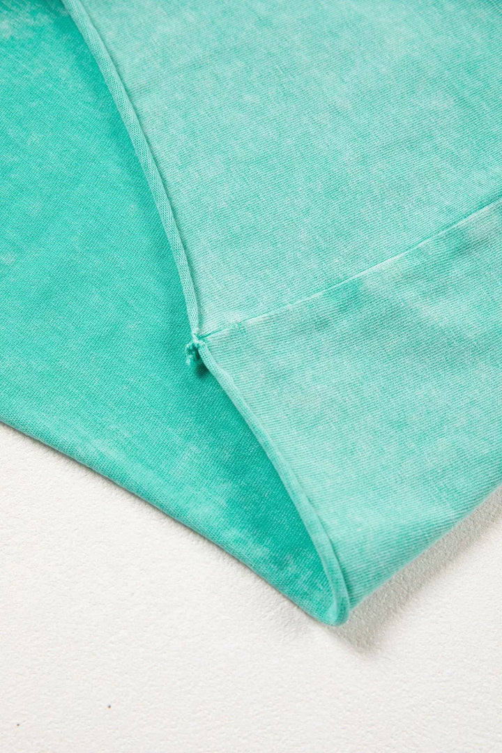 Mineral wash drawstring shorts with raw-cut hems