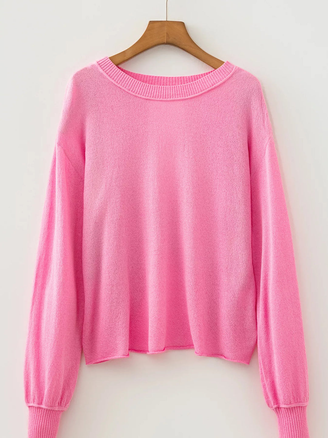 Open-back twist drop shoulder knit sweater
