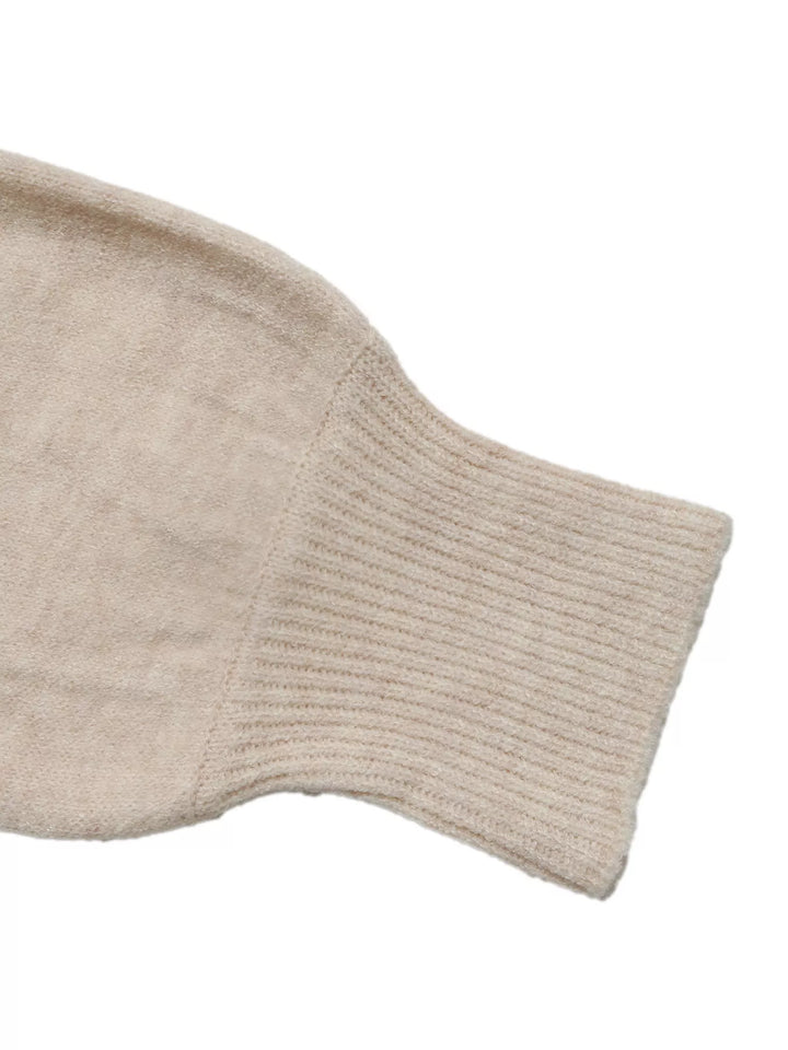Surplice wrap sweater with side tie and drop shoulders