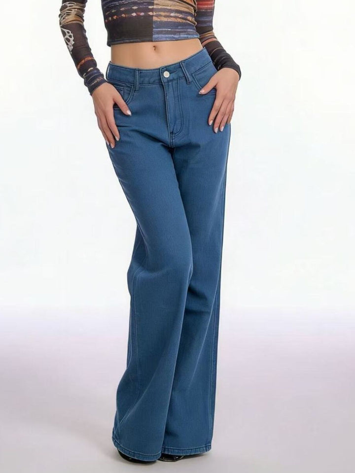 High-rise wide-leg jeans with butterfly back detail
