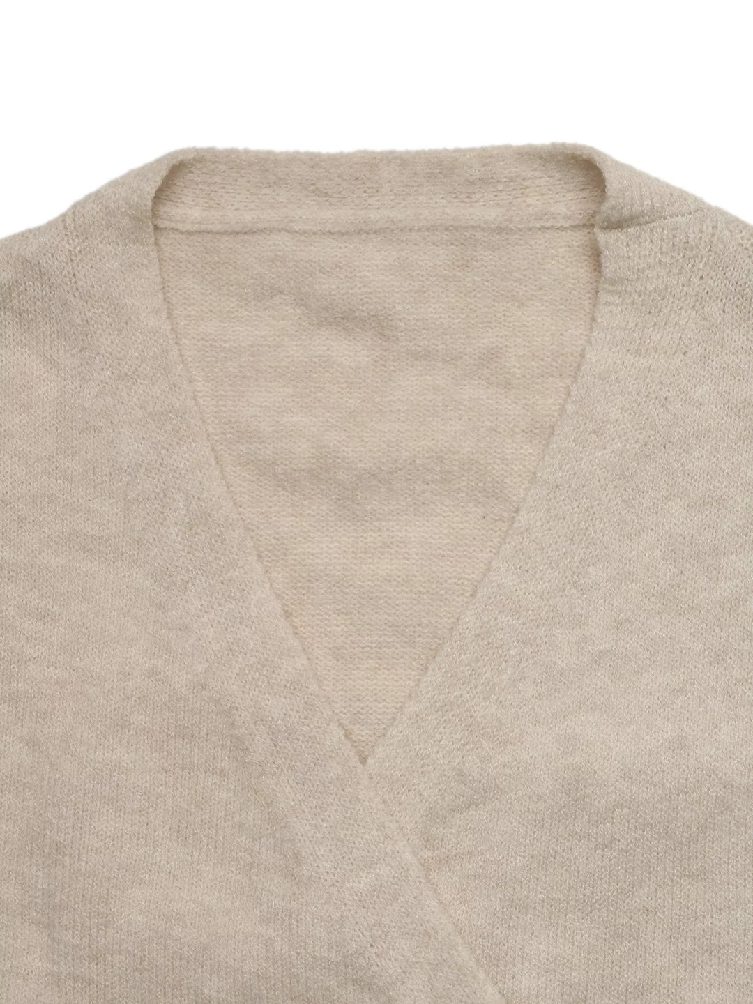 Surplice wrap sweater with side tie and drop shoulders