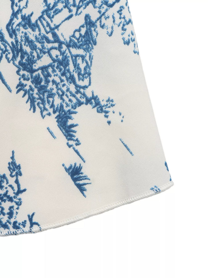 Floral print tie-front cami with ruffle hem
