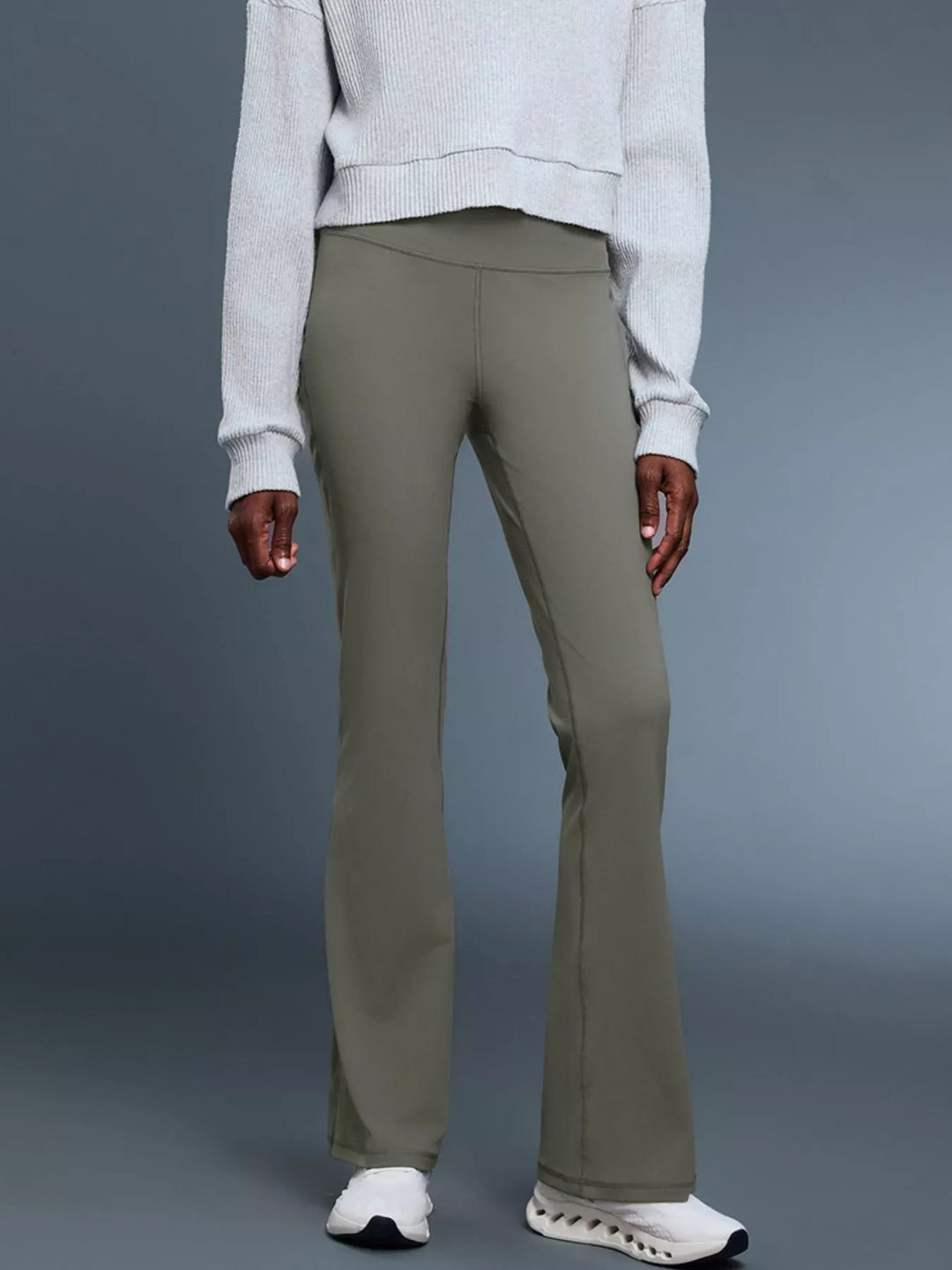Sage High-rise flare yoga pants with wide waistband