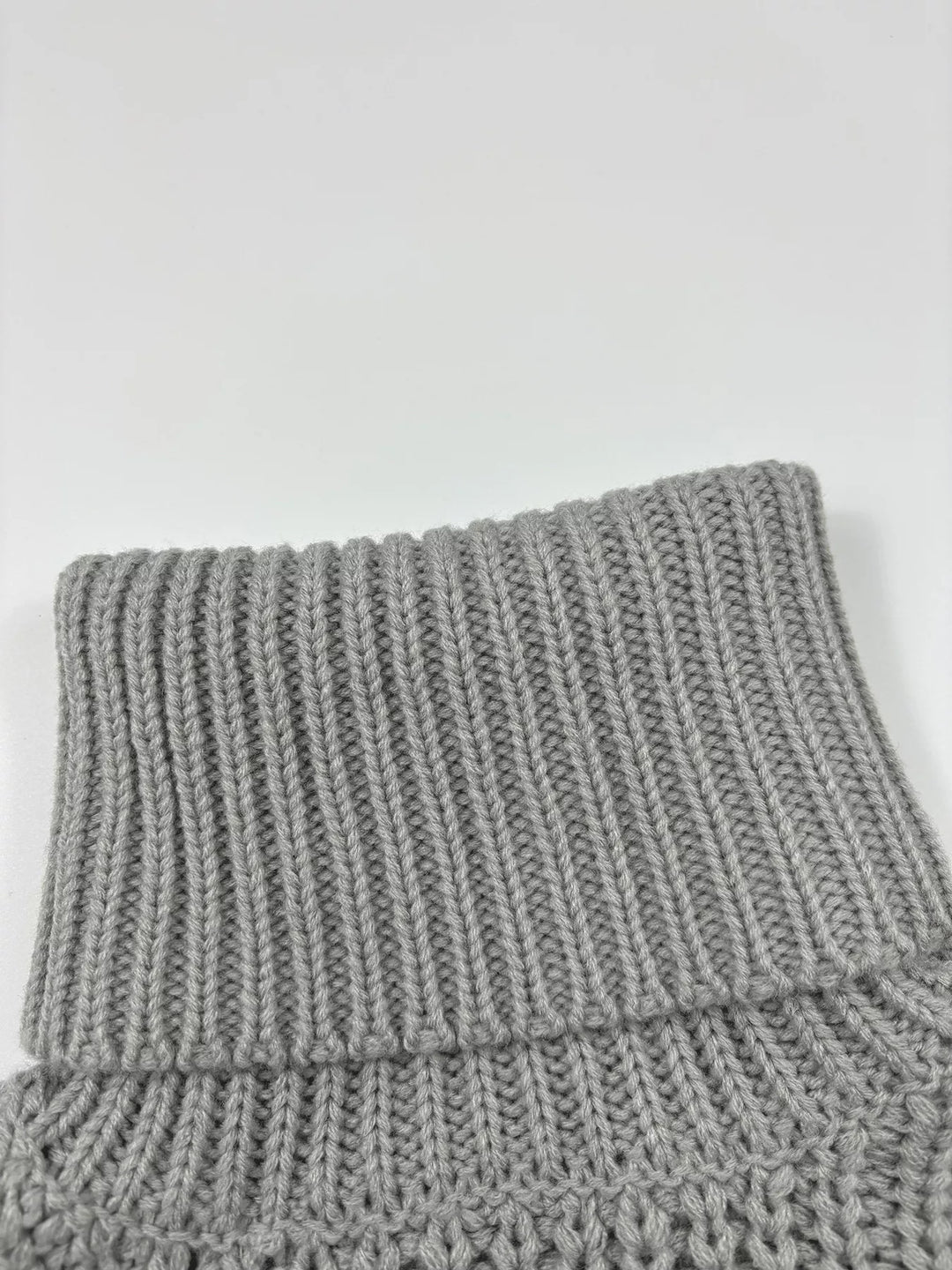 Chunky waffle knit turtleneck sweater with balloon sleeves