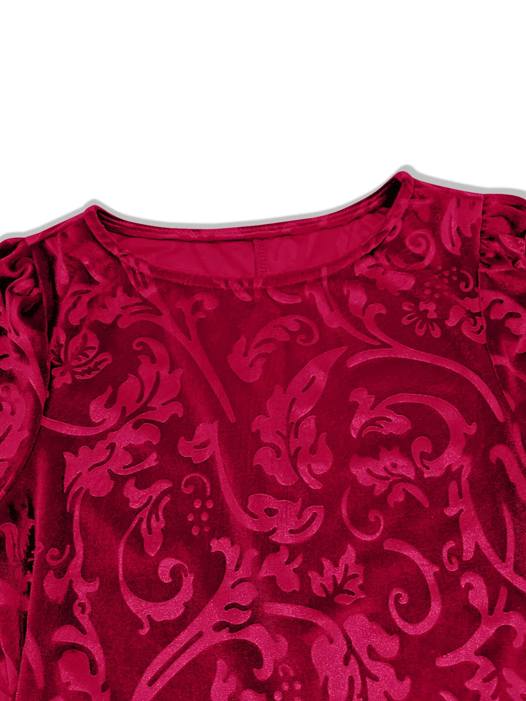 Burnout velvet floral long sleeve bodycon mini dress