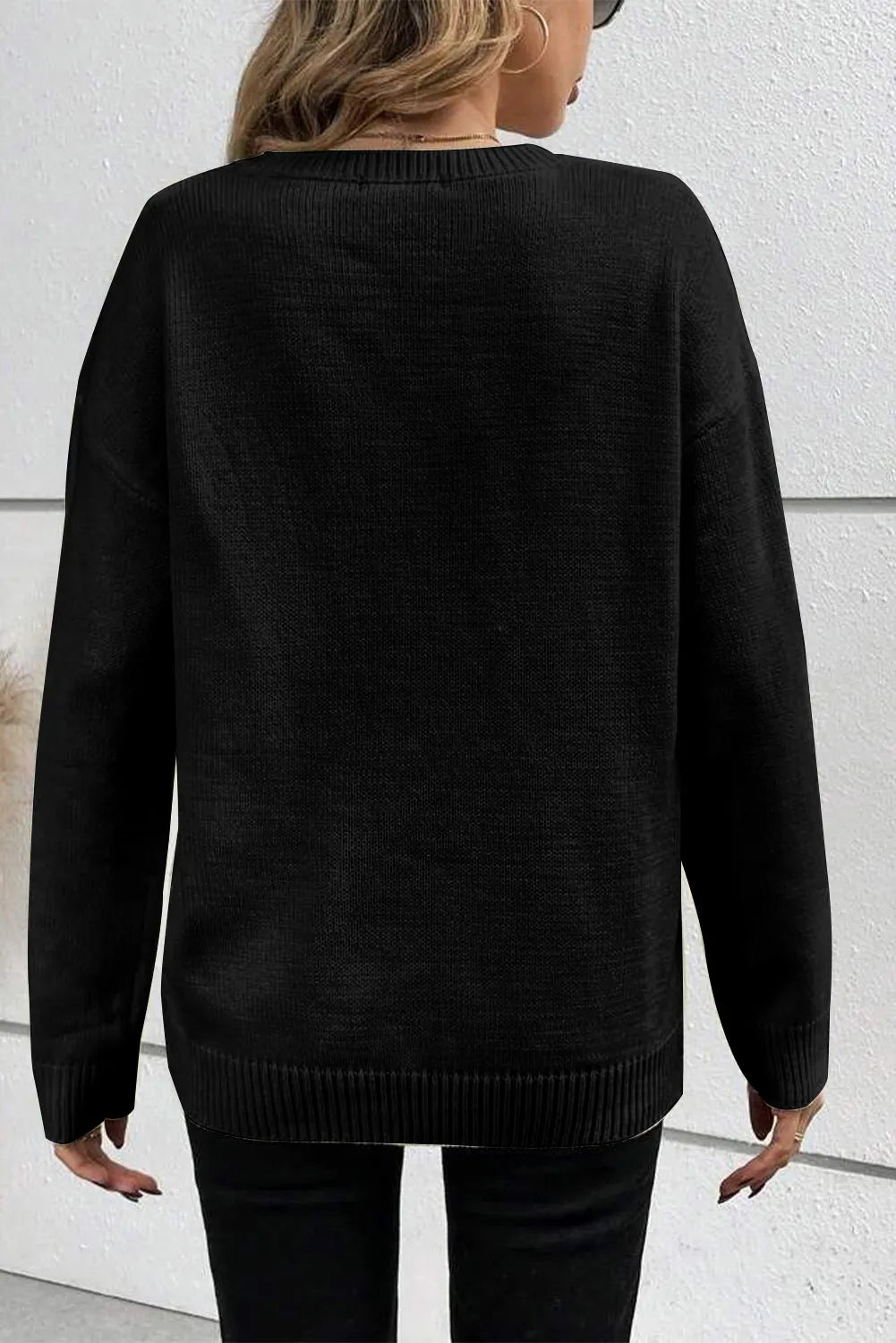 Boo embroidered script crew neck Halloween sweater