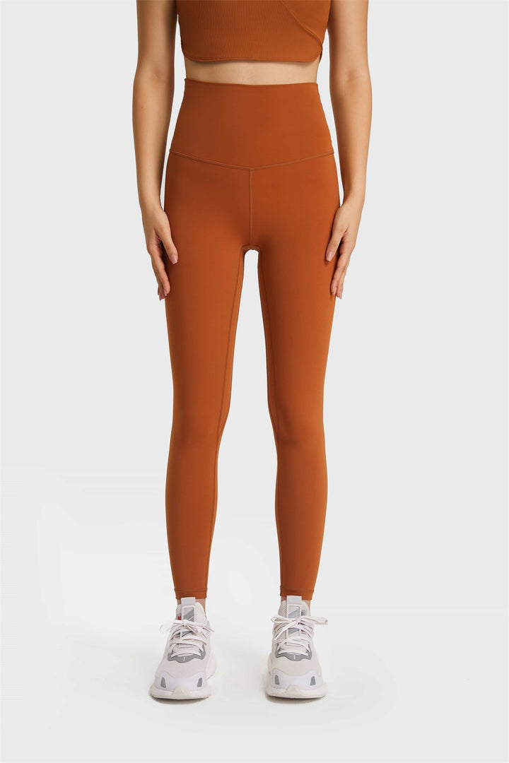 Brown Buttery-soft high-waist full-length yoga leggings