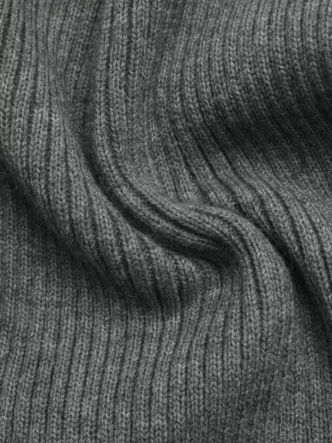 Ribbed knit mock neck button-front cardigan