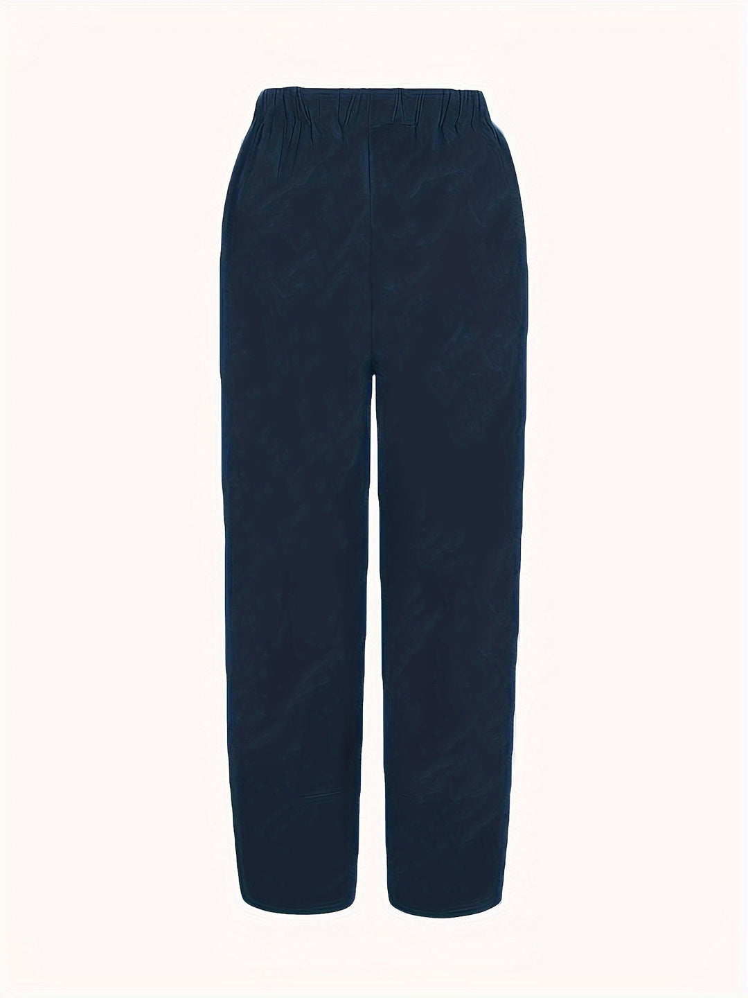 Elastic-waist wide-leg pants with tulip hem and pockets