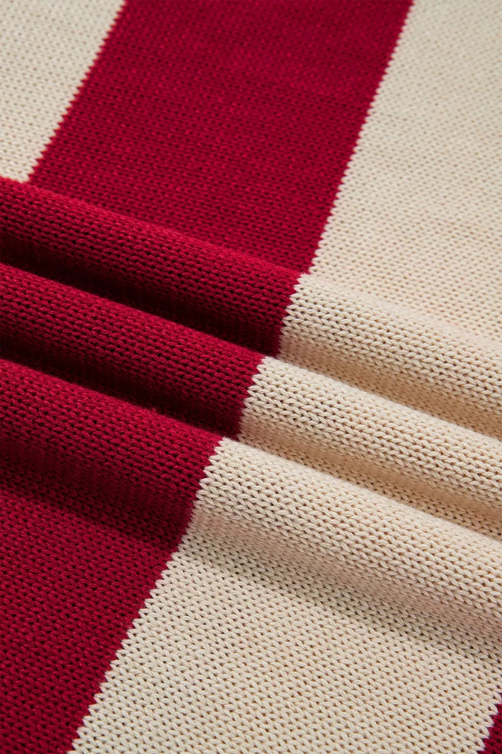 Striped turtleneck sweater with wide ribbed cuffs