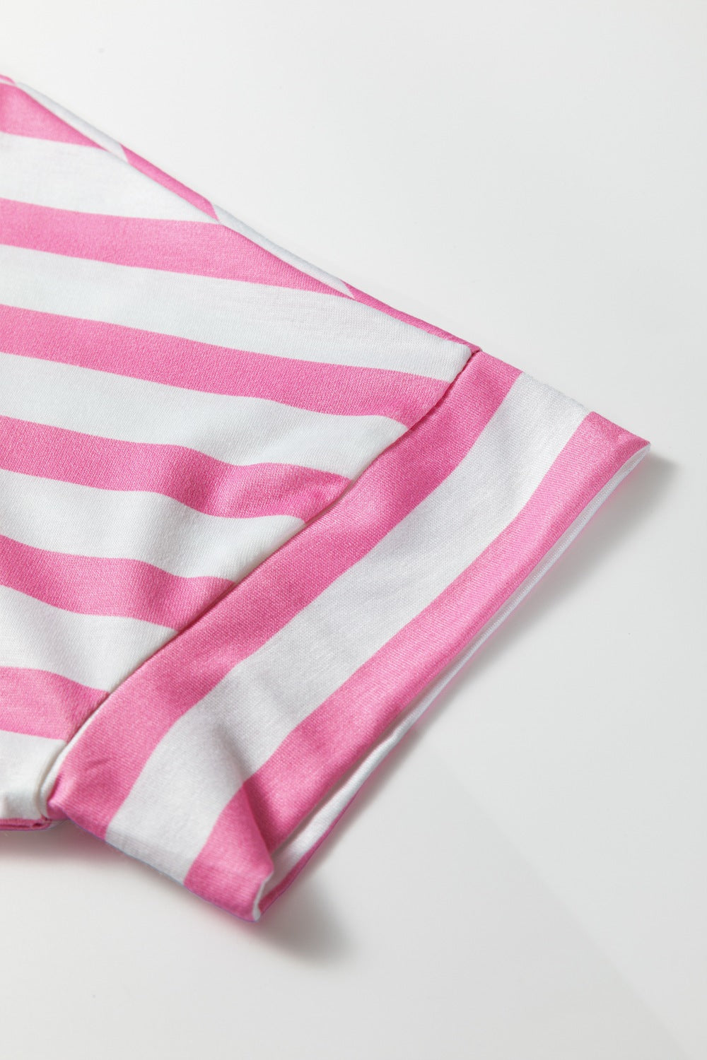 Striped V-neck tee with chest patch pocket