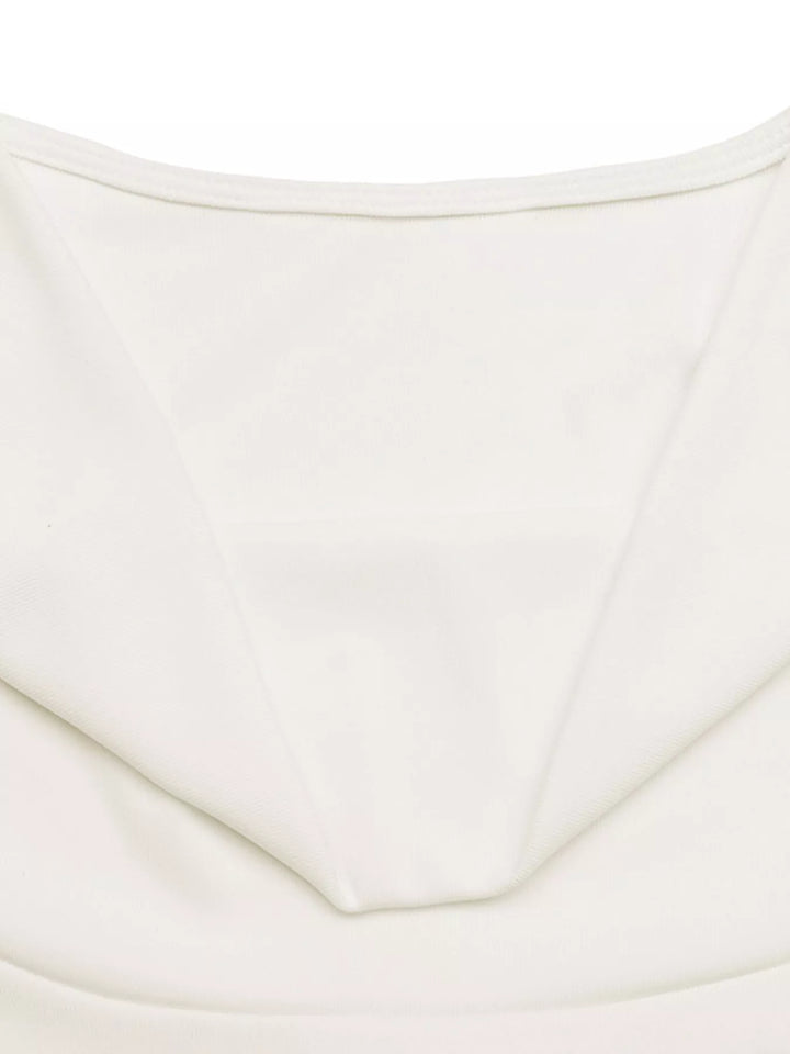 Cowl neck ruched long sleeve top with choker cutout