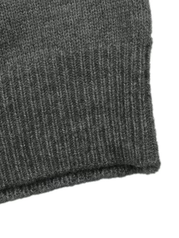 Lace trim off-shoulder V-neck knit sweater