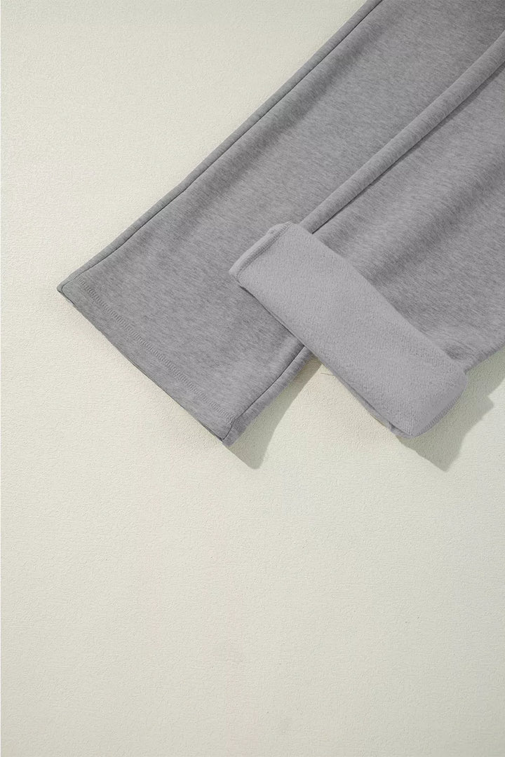 Drawstring straight-leg lounge pants with side pockets