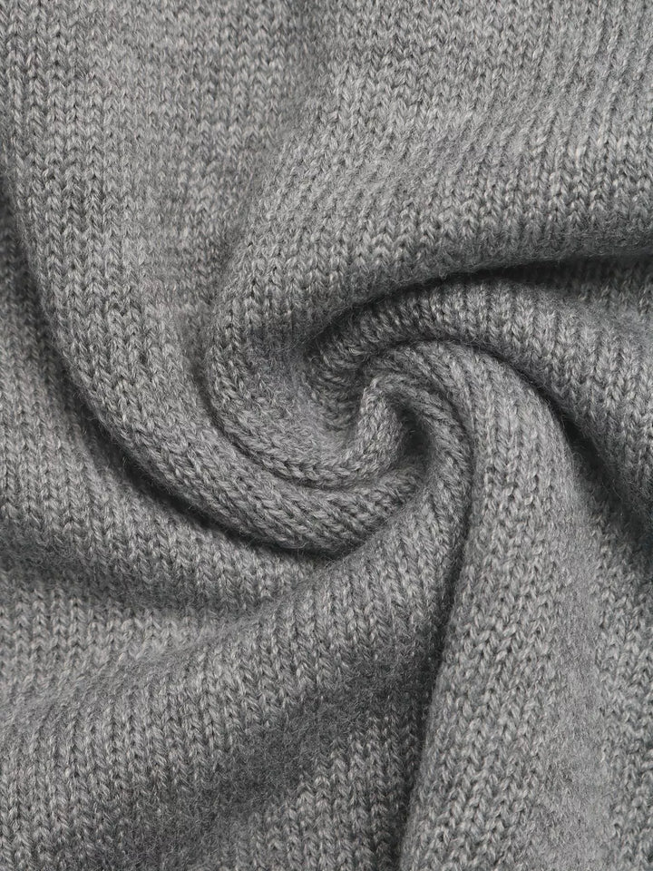 Contrast collar dropped shoulder V-neck sweater