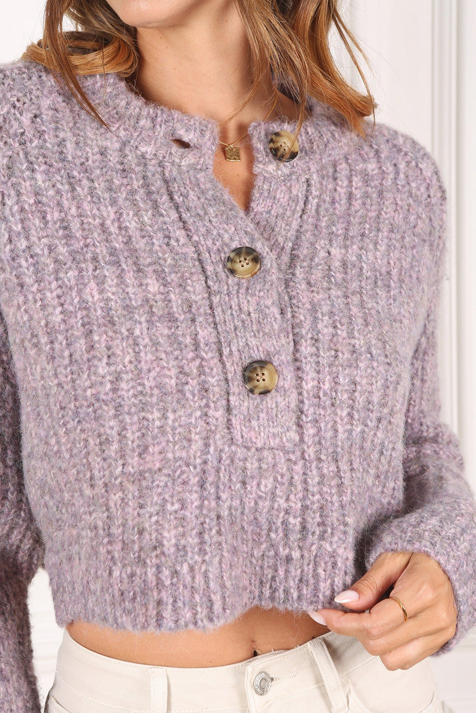 Melange multicolor sweater top - Azoroh
