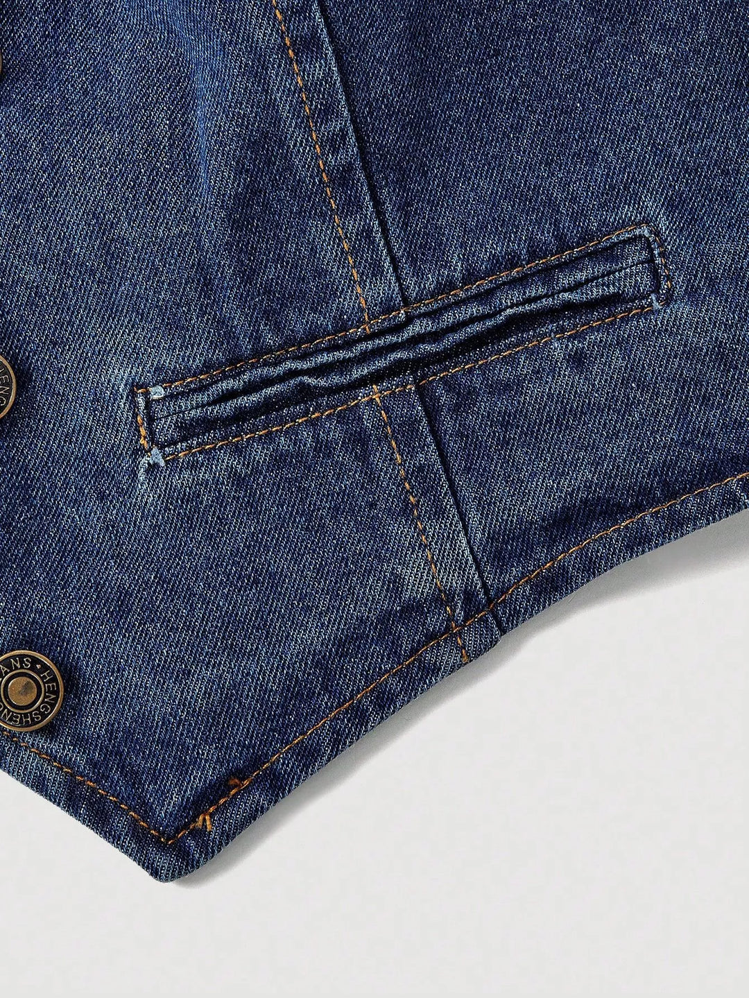 Halter denim vest and wide-leg jeans two-piece set