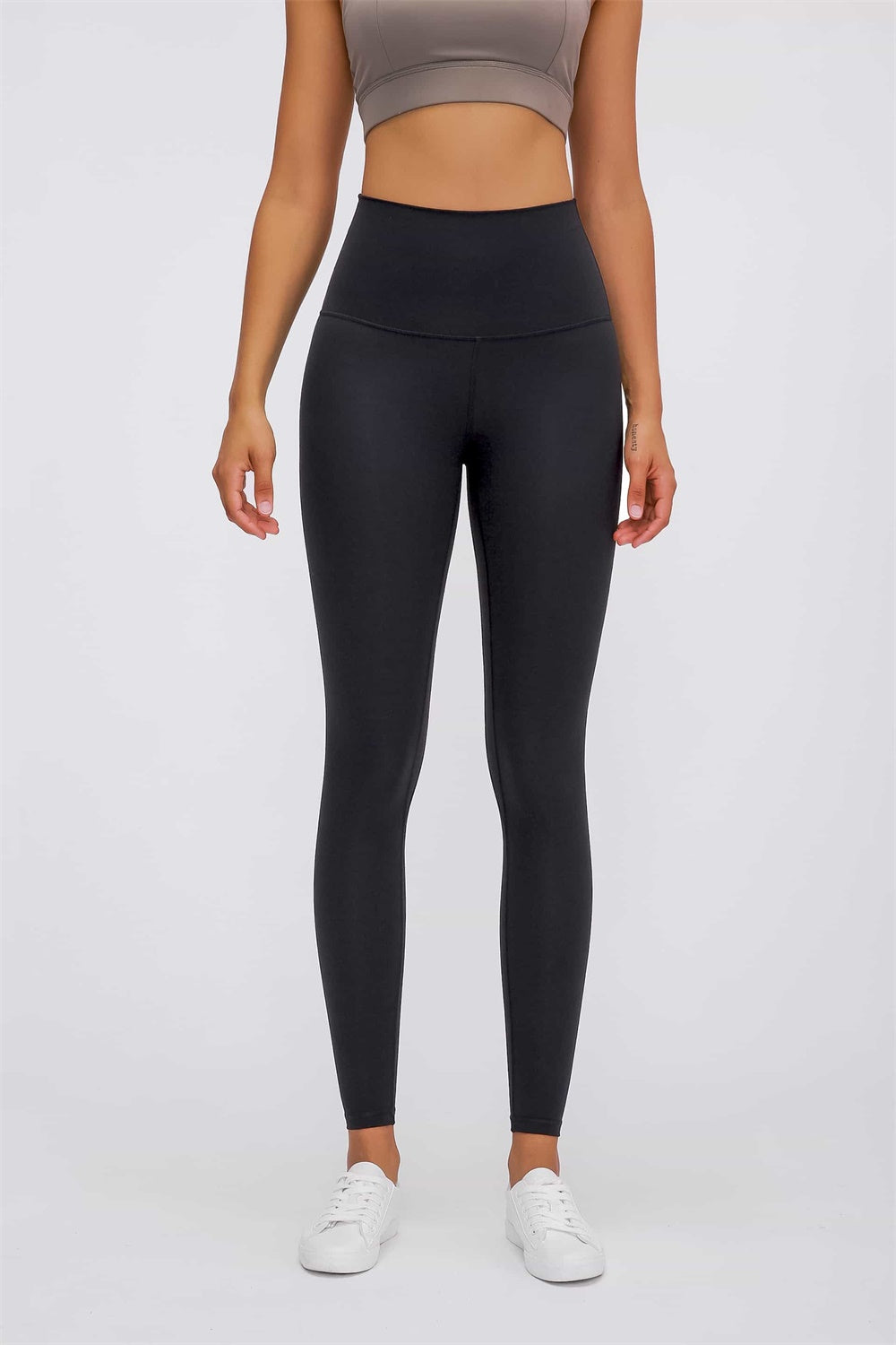 Black Buttery-soft high-waist full-length yoga leggings