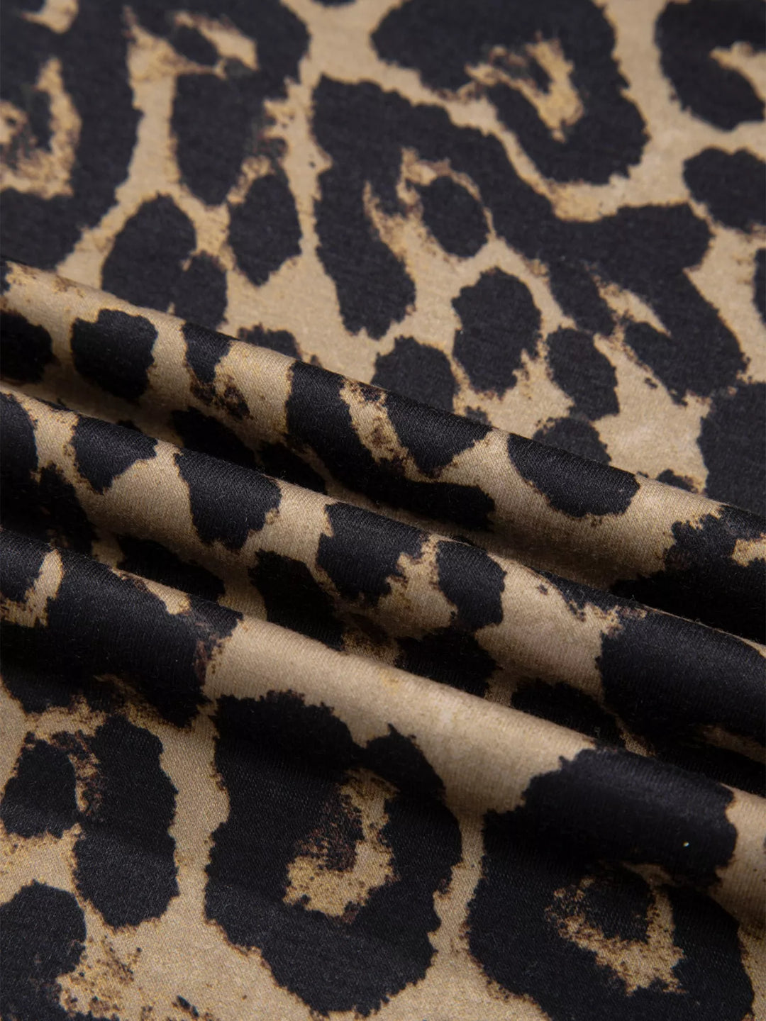Leopard print square neck top with flared long sleeves