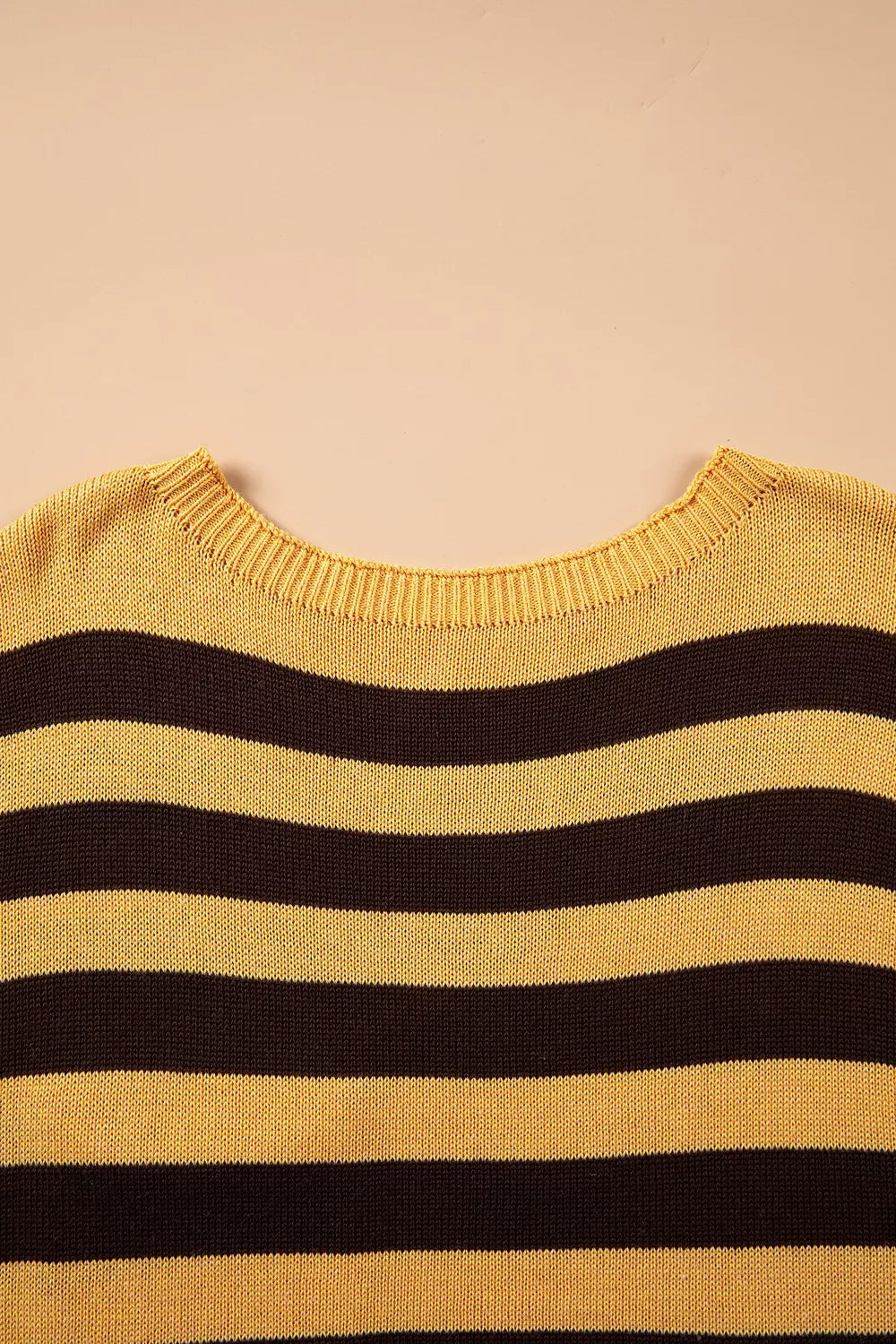 Striped drop shoulder pullover sweater with chest pocket