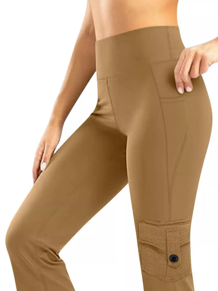 High-rise flare yoga pants with cargo pockets