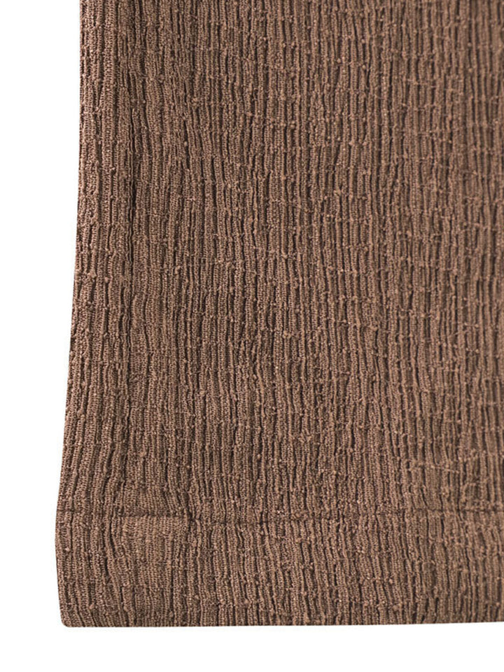 Crinkle textured wide leg pants with drawstring waist