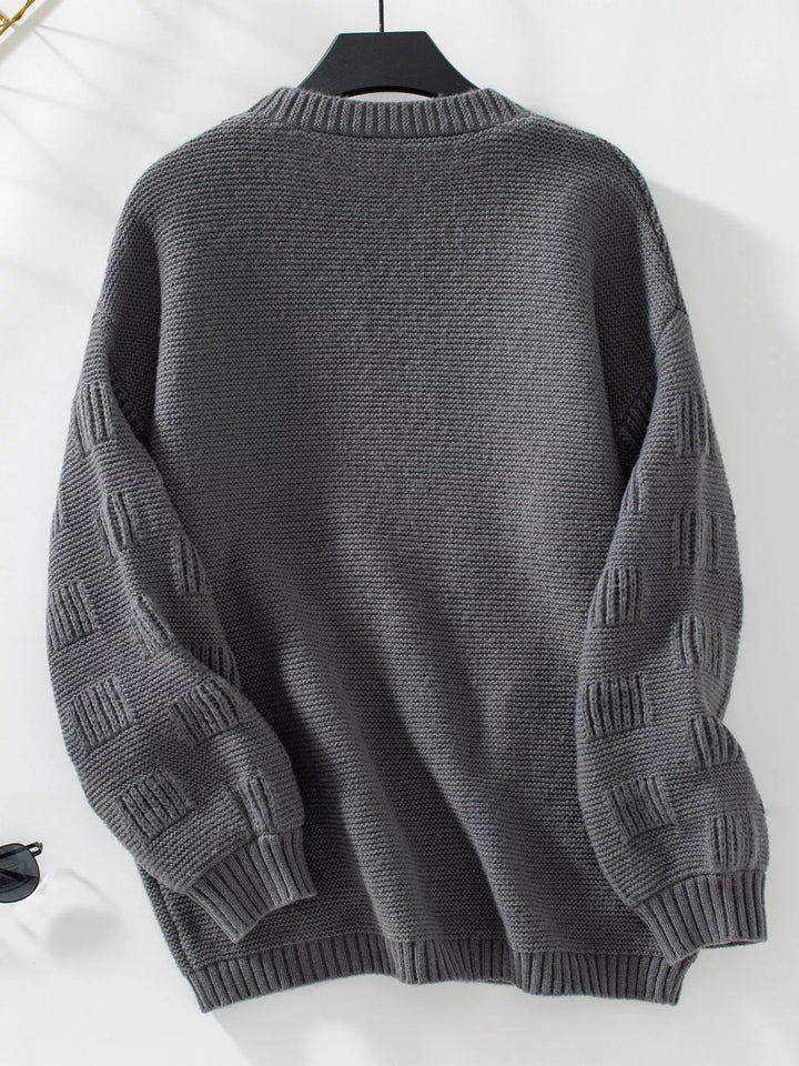 Textured basketweave knit open-front cardigan with pockets