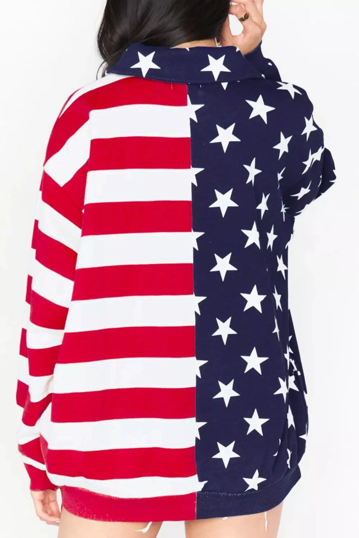 American flag half-zip pullover sweatshirt