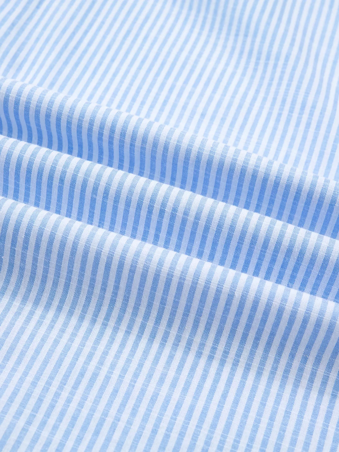 Striped short-sleeve button-down with leopard collar and cuffs