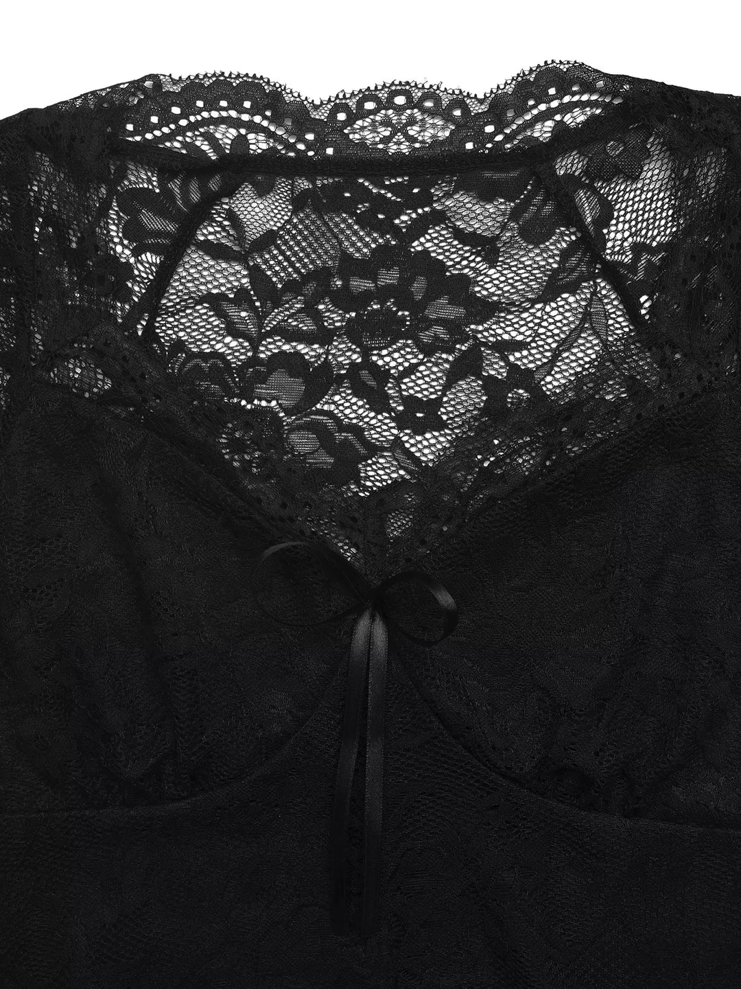Floral lace bow-tie top with sweetheart neckline