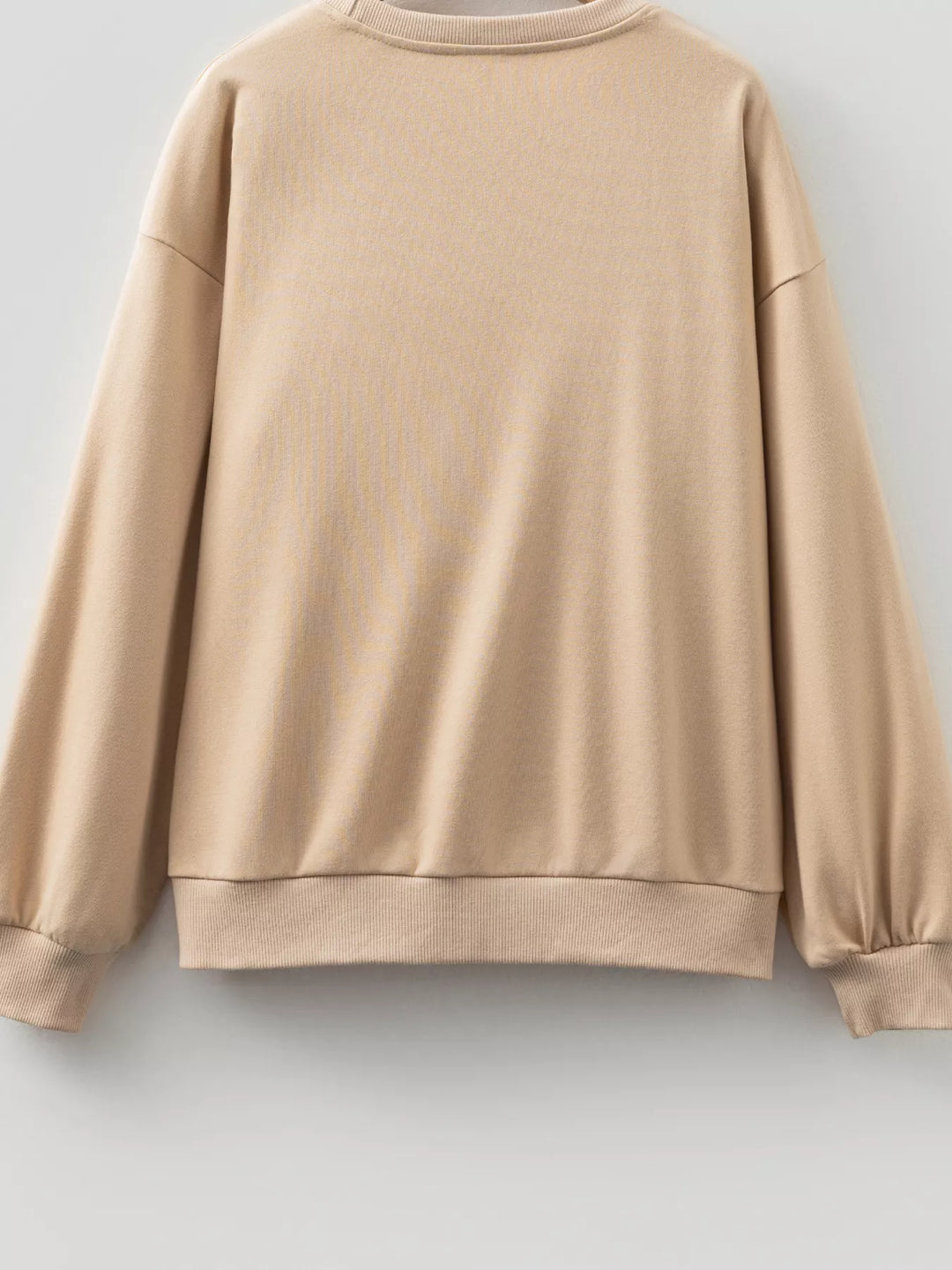 Embroidered floral drop-shoulder crew neck sweatshirt