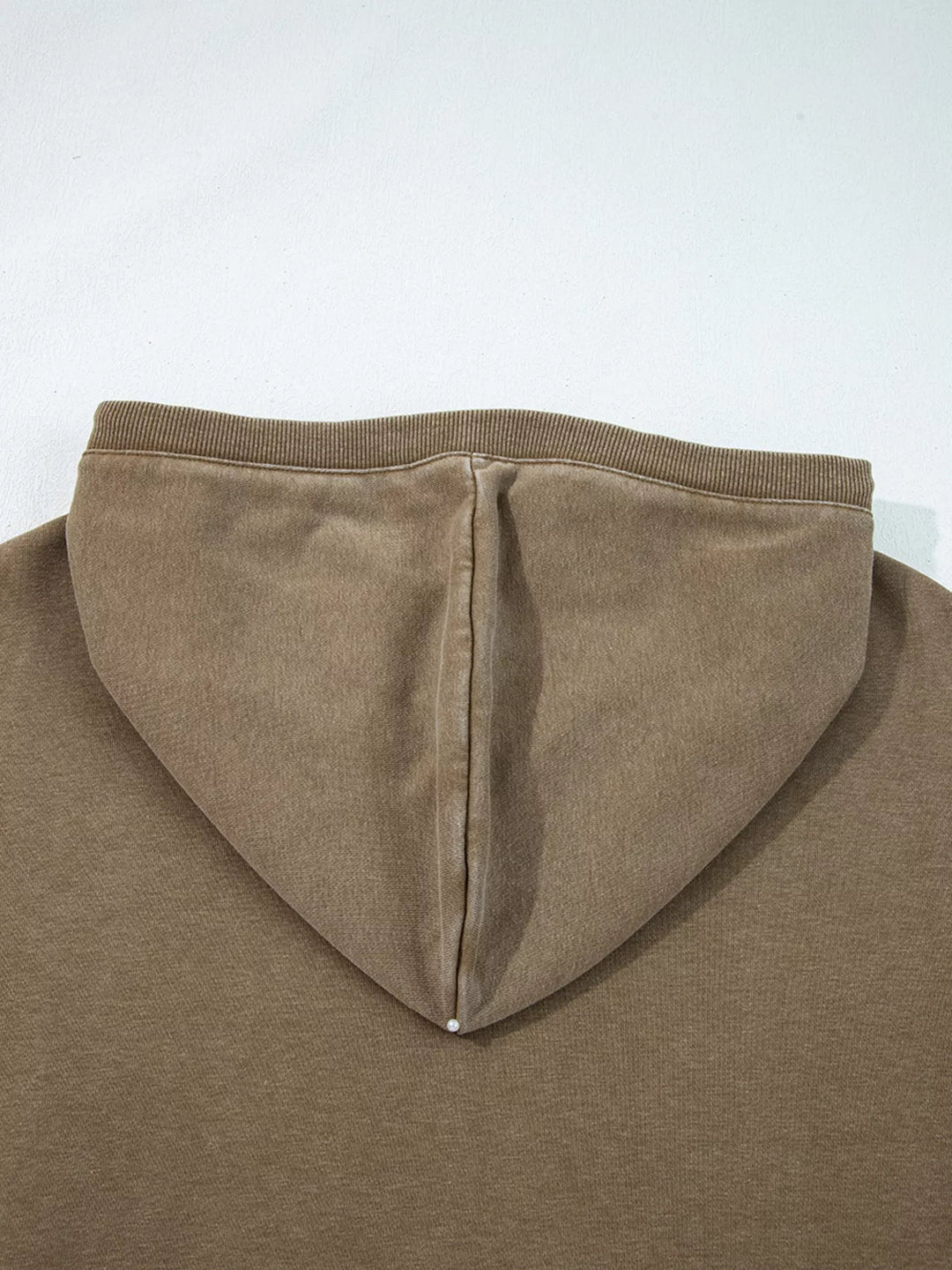 Mineral wash half-zip baggy hoodie with kangaroo pocket