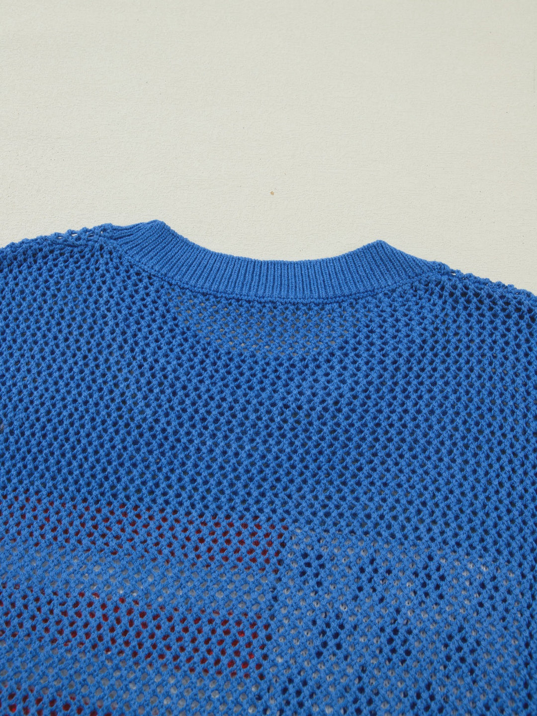 American flag open-knit short sleeve sweater top