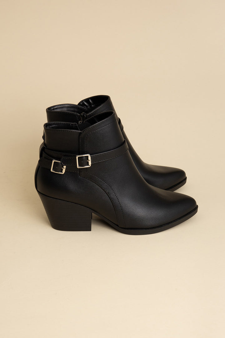 Nadine Ankle Buckle Boots - Azoroh