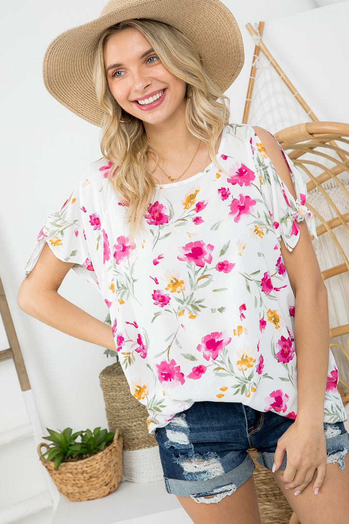 PLUS FLORAL BOXY TOP