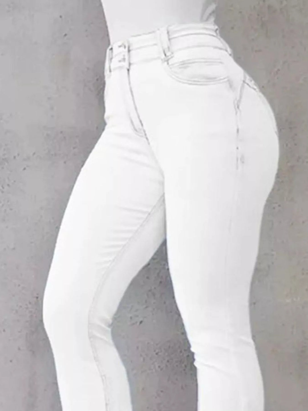 High-rise stretch flare jeans with double-button waist