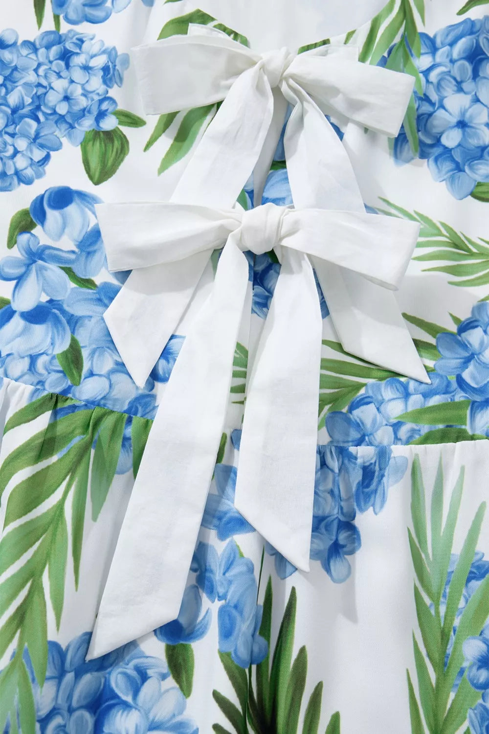 Floral print tiered bell sleeve mini dress with bow