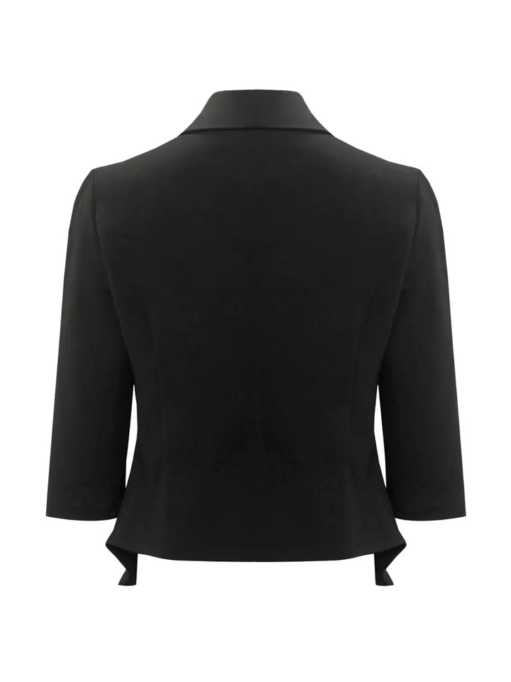 Open front shawl collar longline blazer