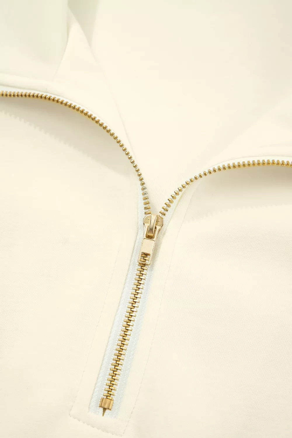 Ruffle cap sleeve half-zip stand collar blouse